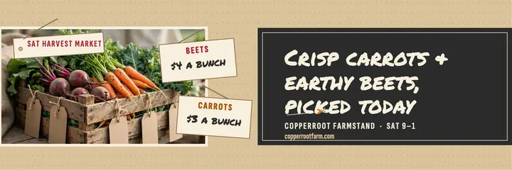 Copperroot farm stand market header template