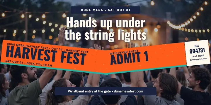 Dune Mesa Harvest Fest wristband post template