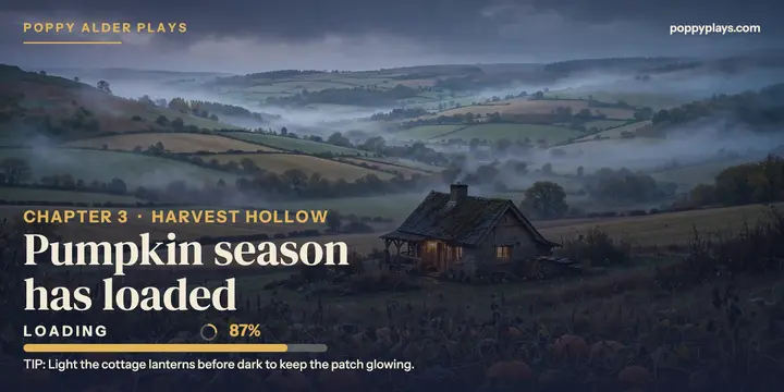 Harvest Hollow farm loading screen template