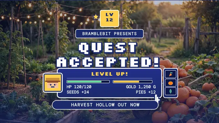 Harvest Hollow quest launch thumbnail template
