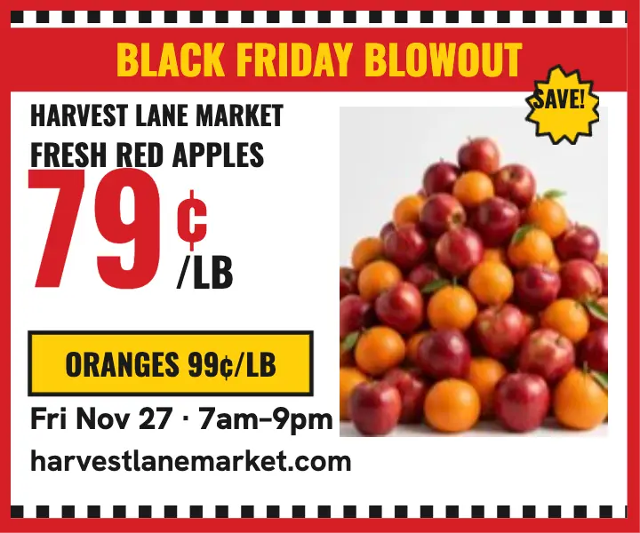 Harvest Lane Market Black Friday produce ad template