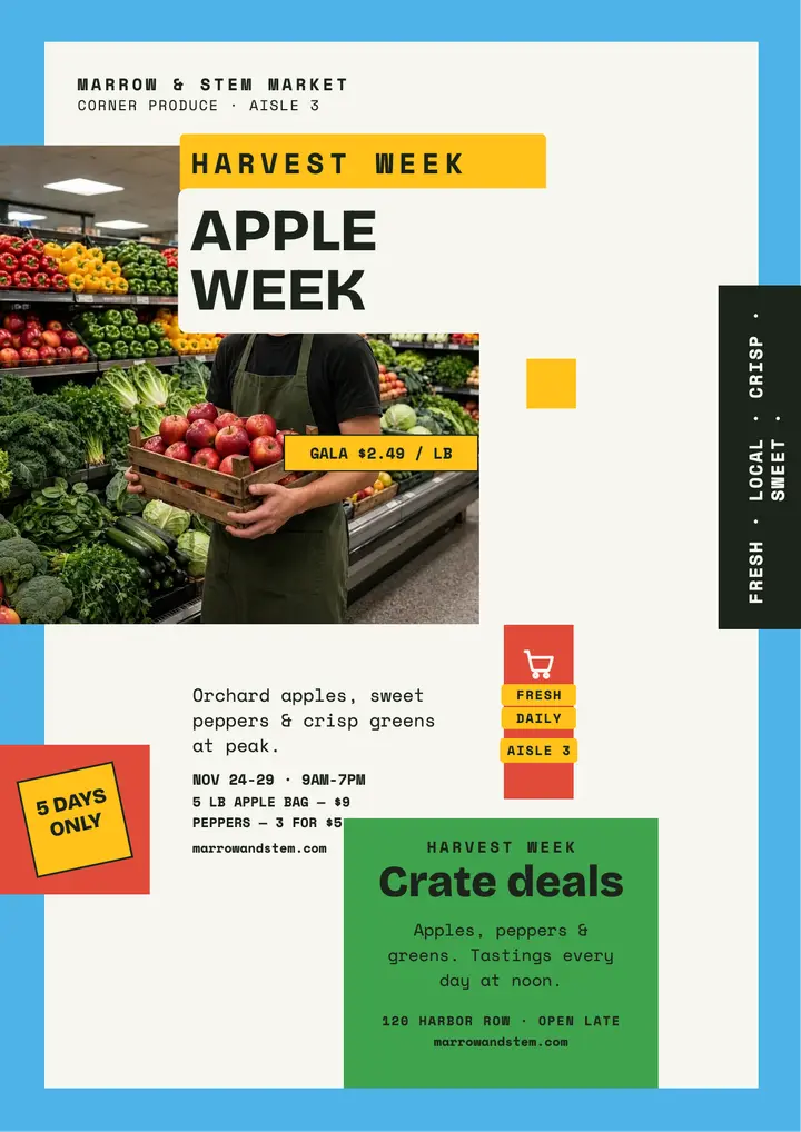 Marrow and Stem harvest week flyer template