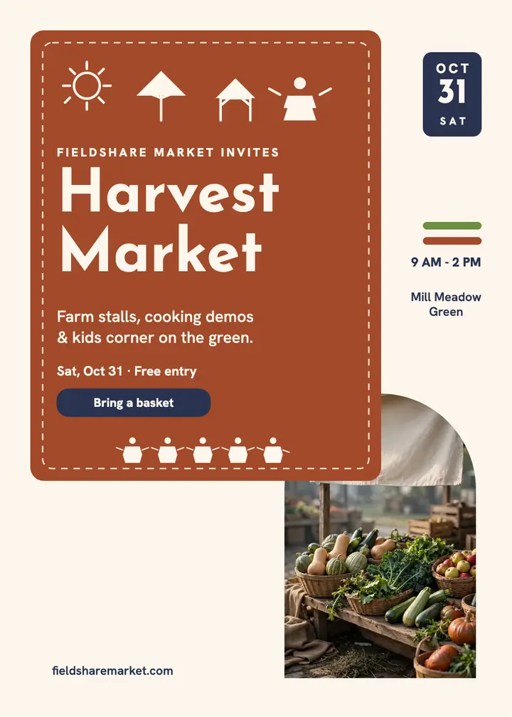 Fieldshare Harvest Market invitation template