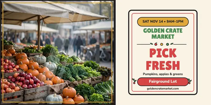 Golden Crate weekend harvest market post template