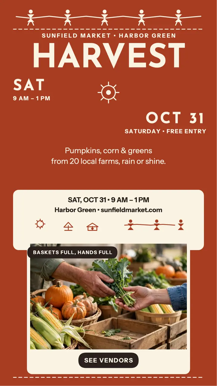 Sunfield Harvest Market Warli story template
