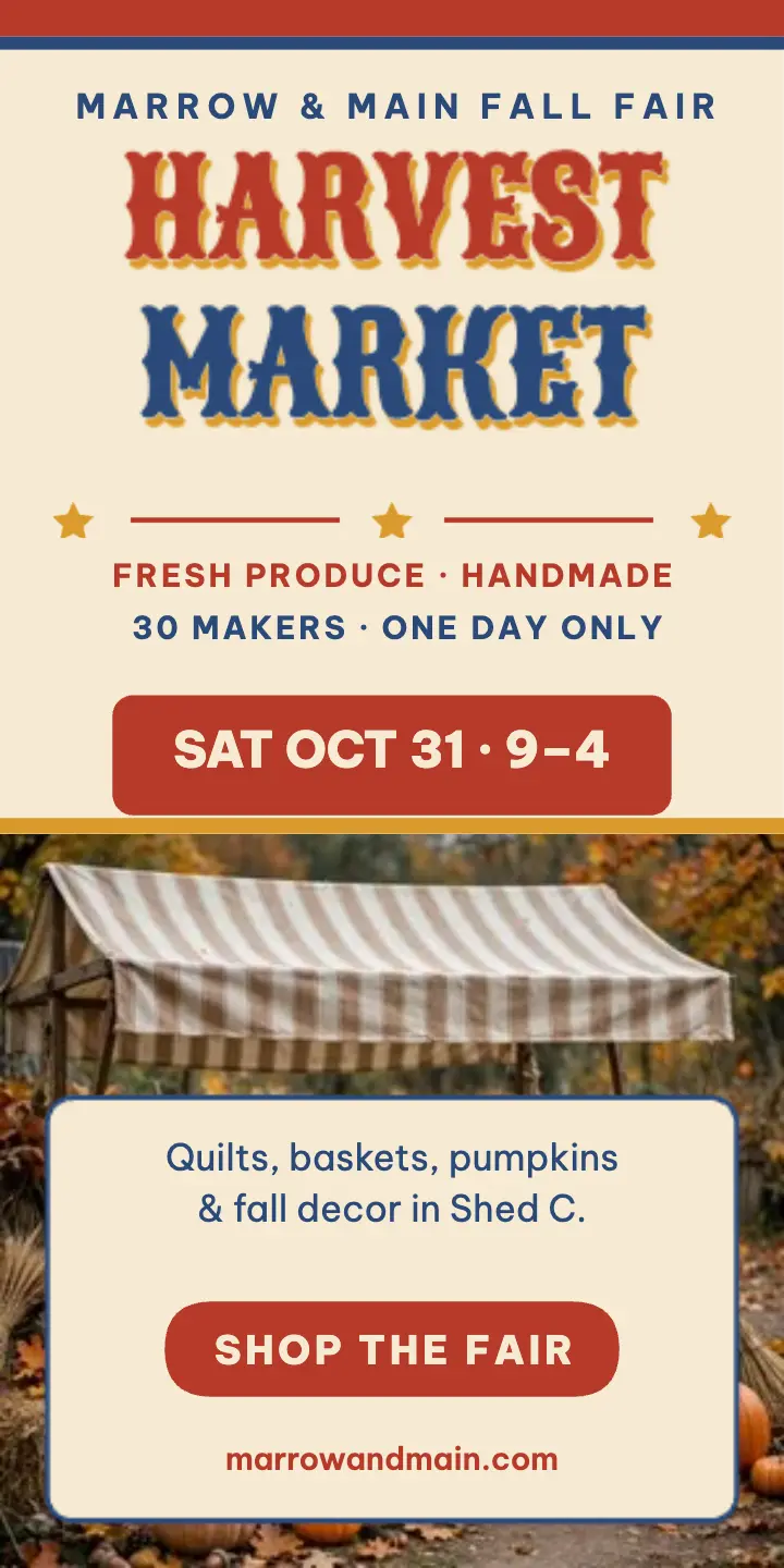 Marrow and Main harvest market wood type ad template
