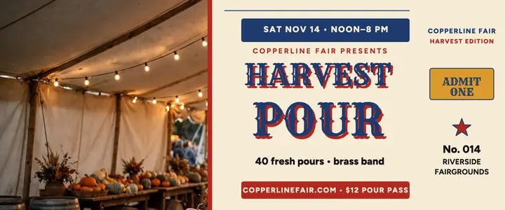 Copperline Fair harvest pour ticket template