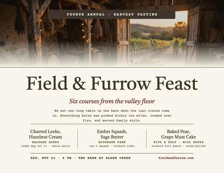 Field and Furrow harvest feast program template