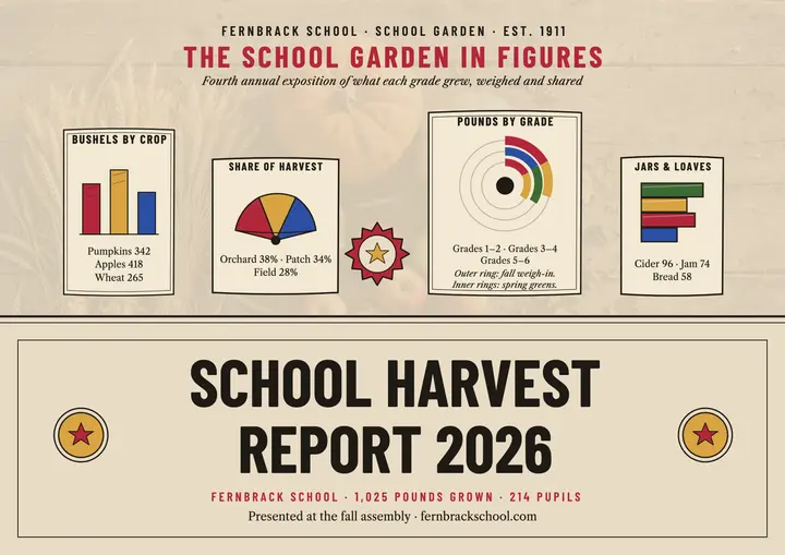 Fernbrack School harvest report certificate template