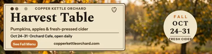 Copper Kettle Orchard harvest table billboard template