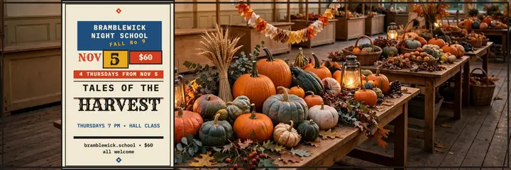 Bramblewick harvest tales night class header template