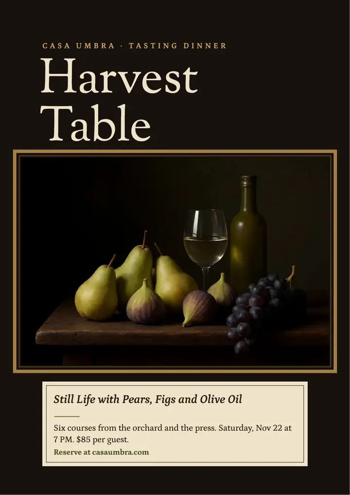 Casa Umbra harvest table flyer template
