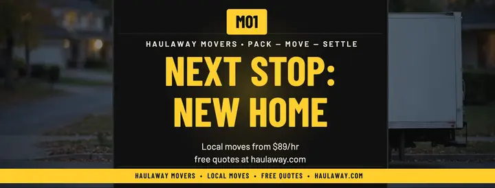 Haulaway Movers next stop cover template