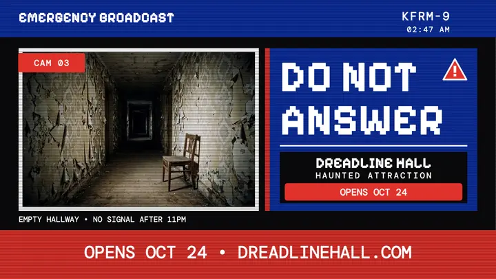 Dreadline Hall haunted alert thumbnail template