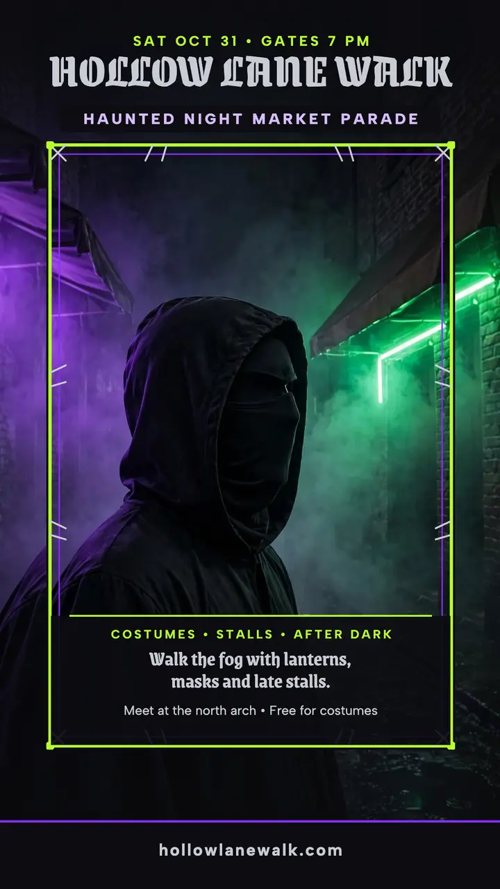 Hollow Lane Walk Halloween story template
