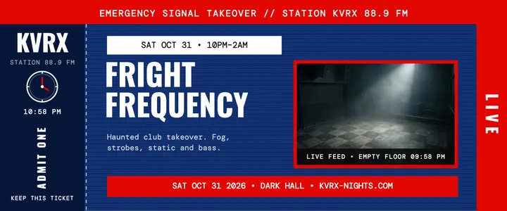Fright Frequency haunted club ticket template