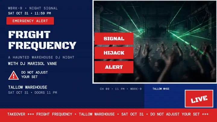 Fright Frequency haunted alert thumbnail template