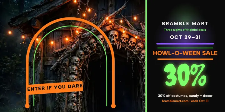 Bramble Mart Howl-O-Ween sale post template