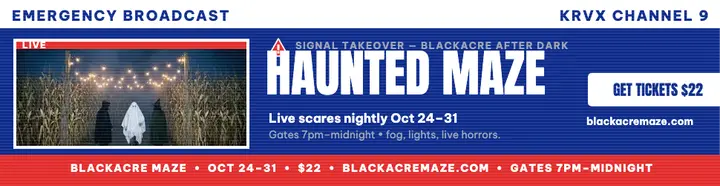 Blackacre haunted maze alert billboard template