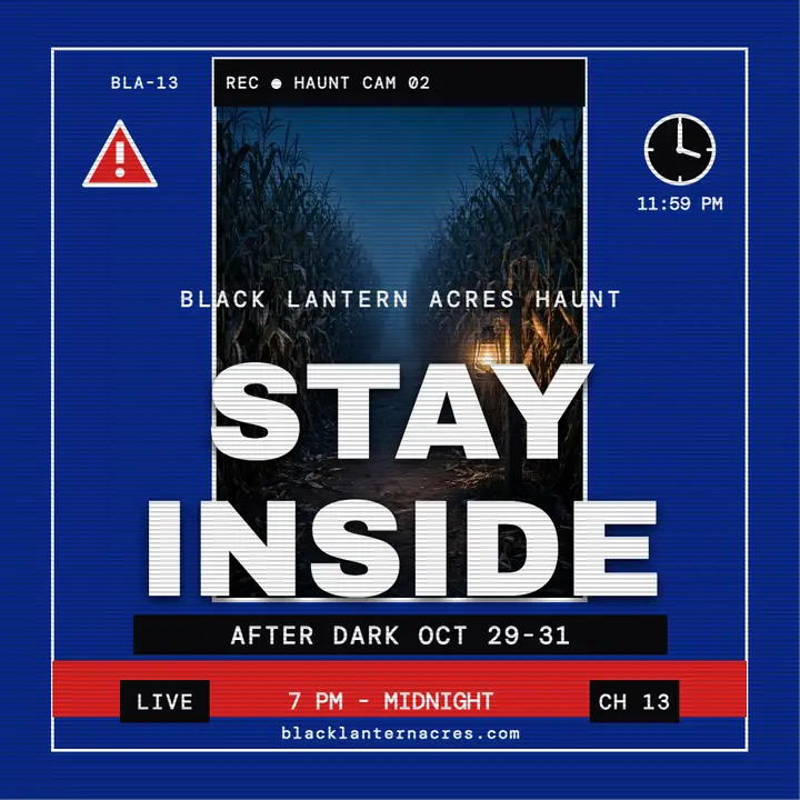 Black Lantern Acres haunt alert square template