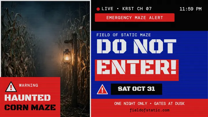 Field of Static Maze alert thumbnail template
