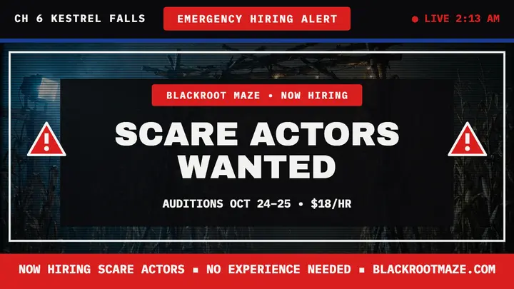 Blackroot Maze scare actor alert thumbnail template