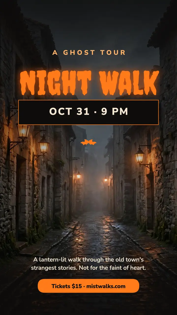 Haunted night walk story template