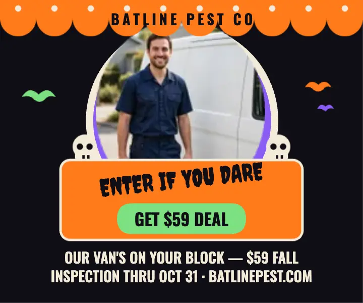 Haunted pest van Halloween medium ad template