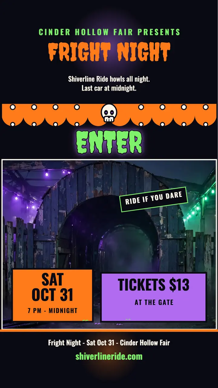 Shiverline Ride fright night story template