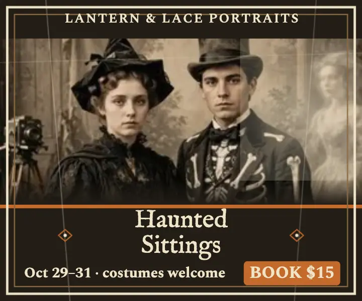 Lantern and Lace haunted sittings ad template