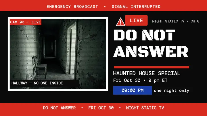 Night Static TV haunted special thumbnail template