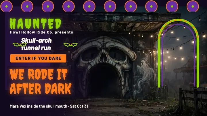 Howl Hollow skull tunnel ride thumbnail template