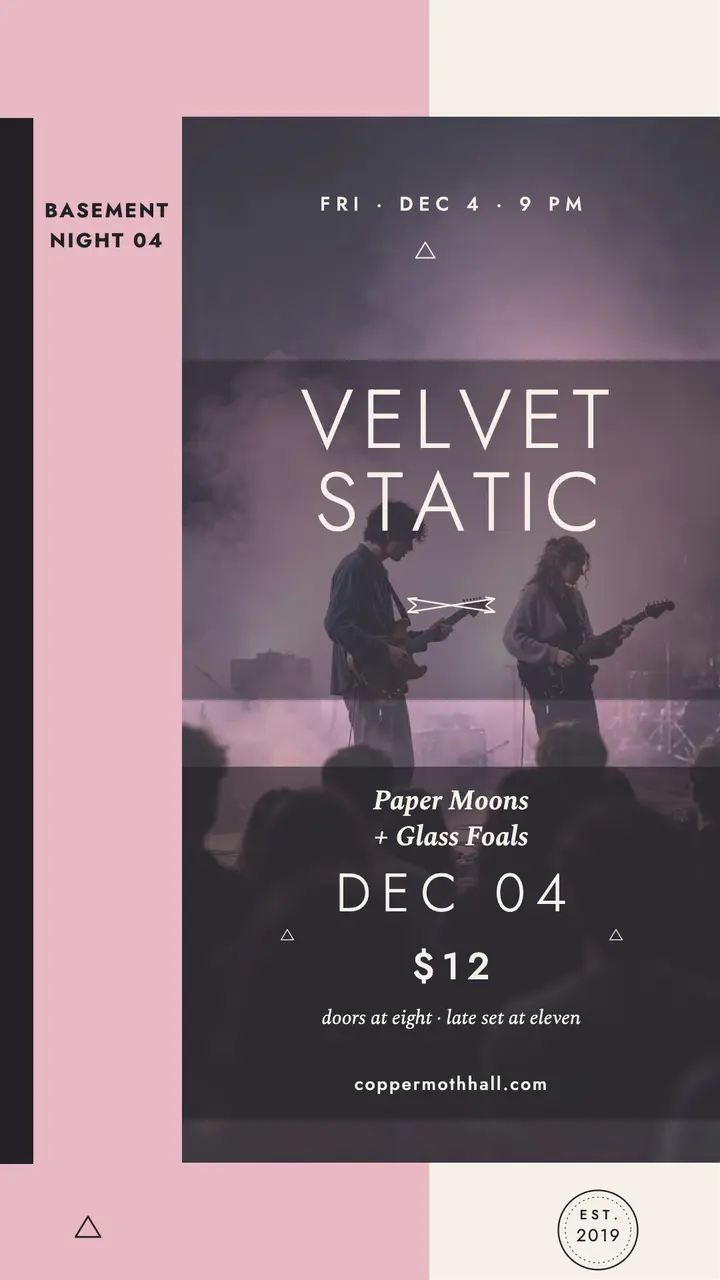 Velvet Static basement gig night story template