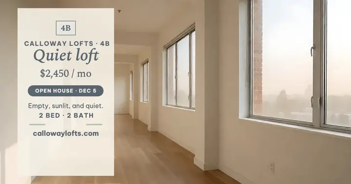 Calloway Lofts quiet empty loft post template