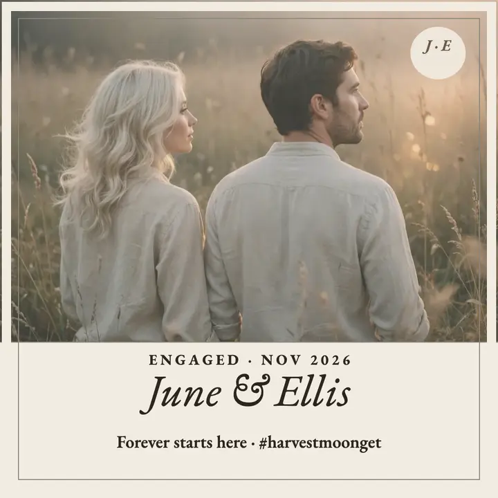 June and Ellis hazy field engagement post template