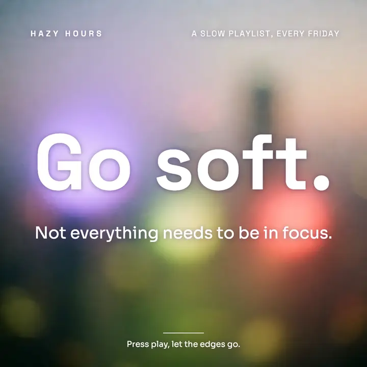 Hazy Hours soft focus quote square post, acid blur template