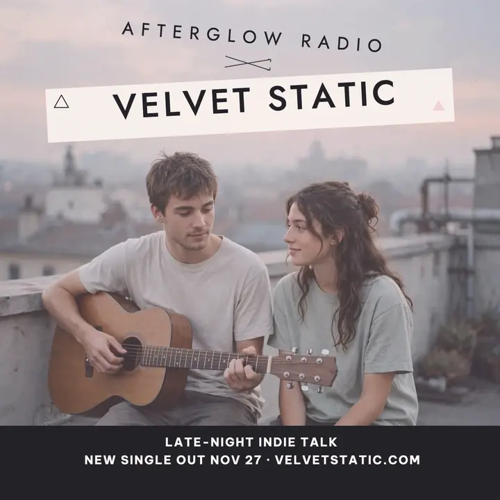 Velvet Static late-night indie podcast cover template