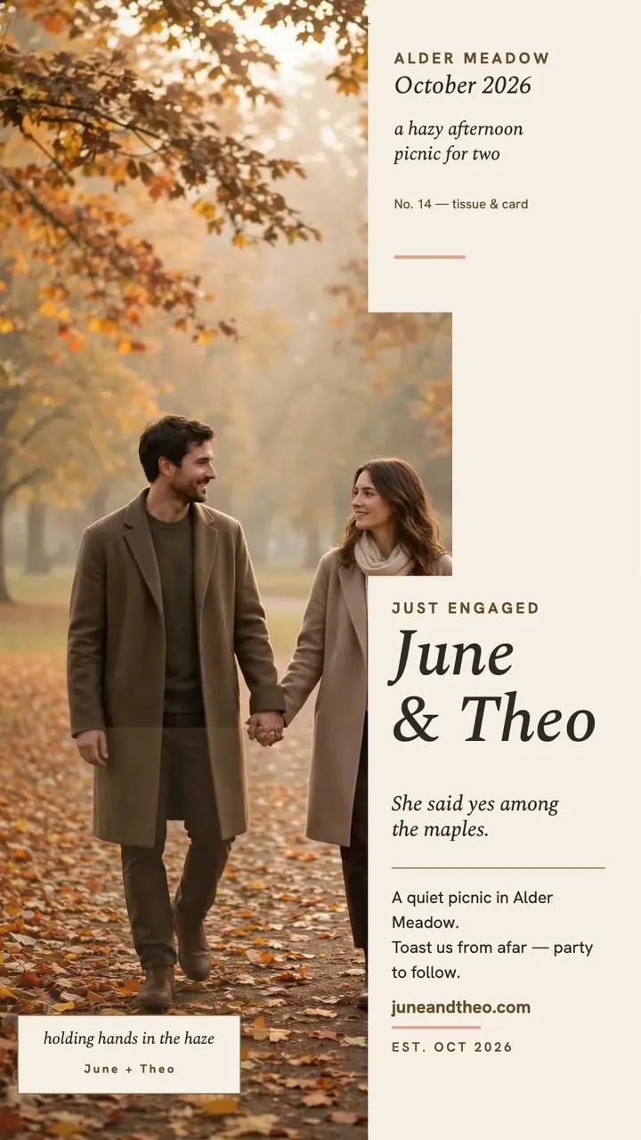 Hazy meadow engagement story template