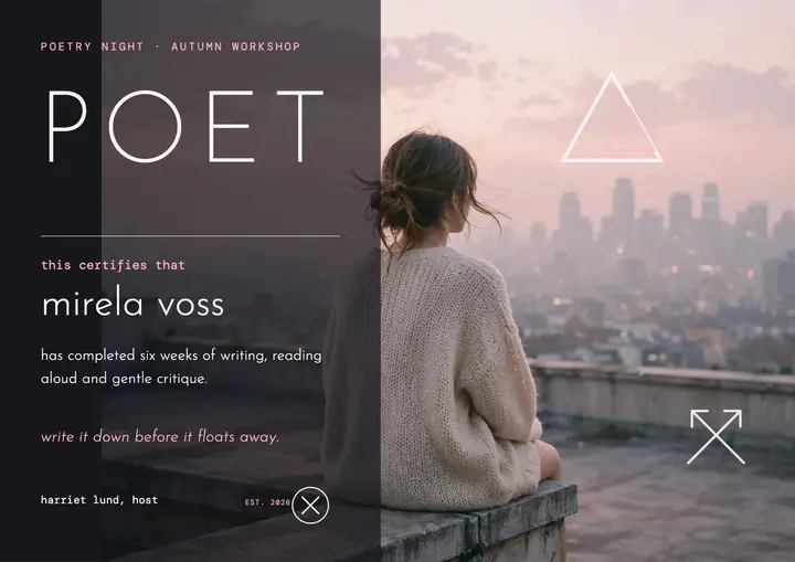 Chapter and Verse poetry certificate template