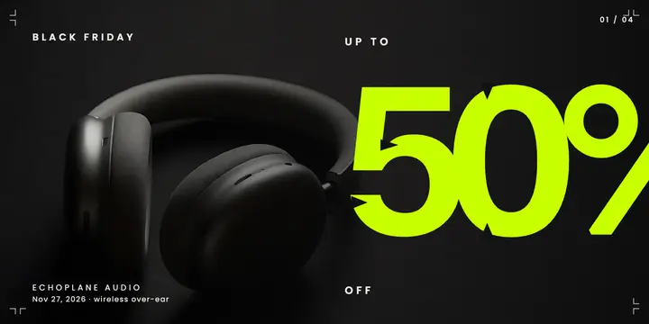 Black Friday 50% headphones post template