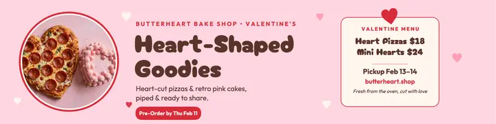Butterheart Bake Shop Valentine banner template