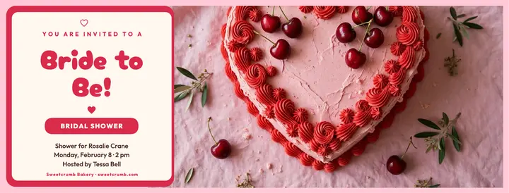 Rosalie Crane bridal shower heart cake cover template