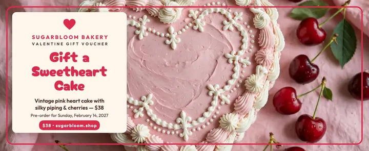 Sugarbloom Sweetheart Cake valentine voucher template