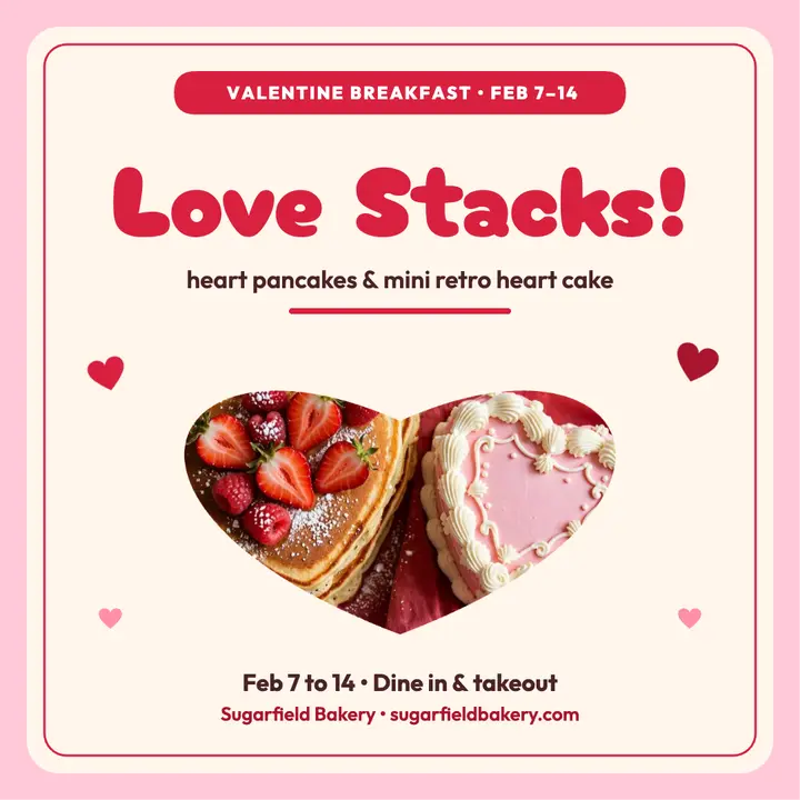 Sugarfield Bakery Valentine pancakes post template