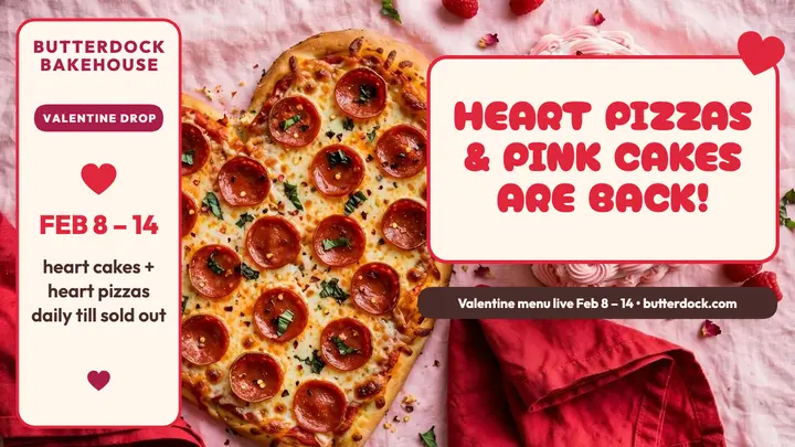 Butterdock Bakehouse Valentine menu thumbnail template