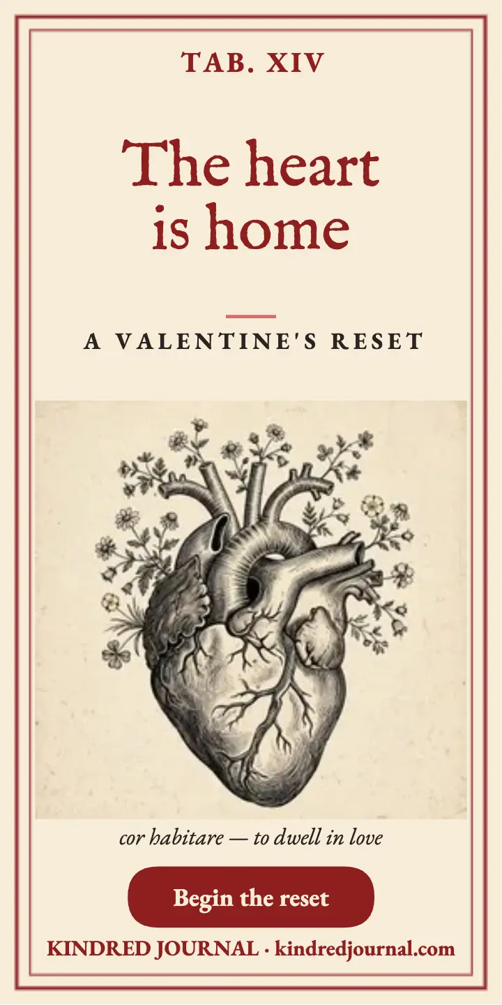 Kindred Journal heart plate ad: journal valentine ad template