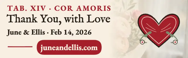 June and Ellis valentine thank you banner: thank you ad banner template
