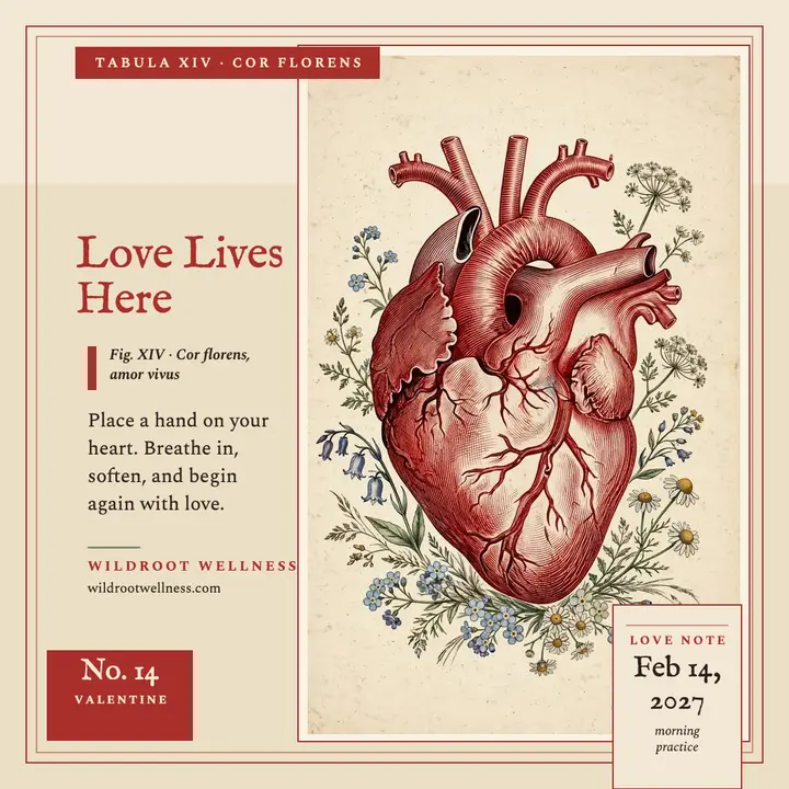 Wildroot Valentine heart plate wellness post template
