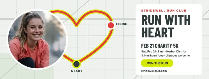 Stridewell charity run heart route cover template