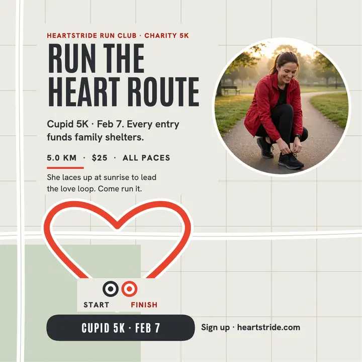 Heartstride charity run square post template